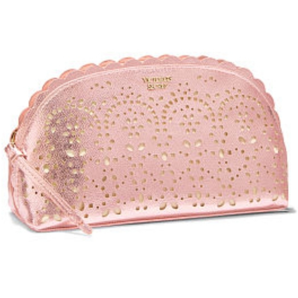 Victoria's Secret VS Petal Edge Beauty Make Up Cosmetic Bag Cute Pink Bag NWT